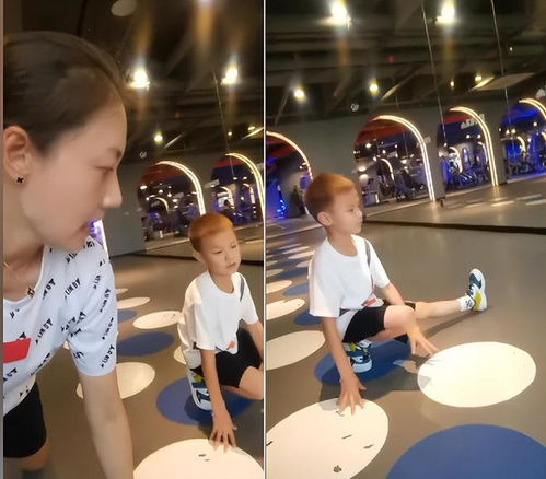 林丹妻子素顏帶兒子健身,動作賣力一身汗水,兒子五官和媽一個樣